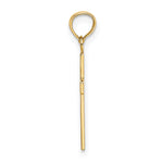 14K Textured Center Block Cross Charm