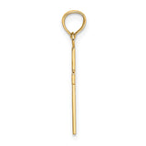 14K Textured Center Block Cross Charm