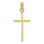 14K 3-D and Polished Stick Cross Charm