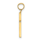 14K D/C and Polished Cross Charm