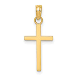 14K Polished Small Cross Charm