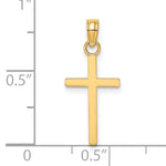 14K Polished Small Cross Charm
