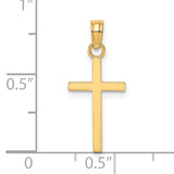 14K Polished Small Cross Charm