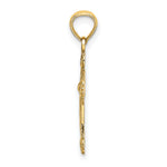14K Cross W/ Scroll Tips and Button Center Charm