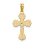 14K Cross W/ Scroll Tips and Button Center Charm