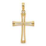 14K Polished and Cut-Out Cross