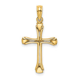 14K Polished Beveled Cut-out Cross Pendant