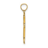 14K Polished Beveled Cut-out Cross Pendant