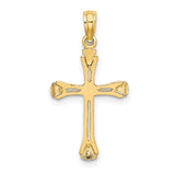 14K Polished Beveled Cut-out Cross Pendant
