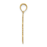 14K Textured w/ Lace Trim Cross Charm
