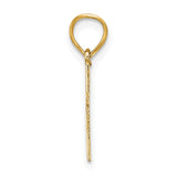 14K Polished w/ Star Pattern Mini Cross Charm