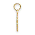 14K Praying Hands and Cross On Scalloped Round Disk Charm