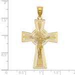 14K Cut-Out Crucifix W/ Center Circle Charm