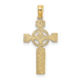 14K Engraved Celtic Cross w/ Eternity Circle Charm