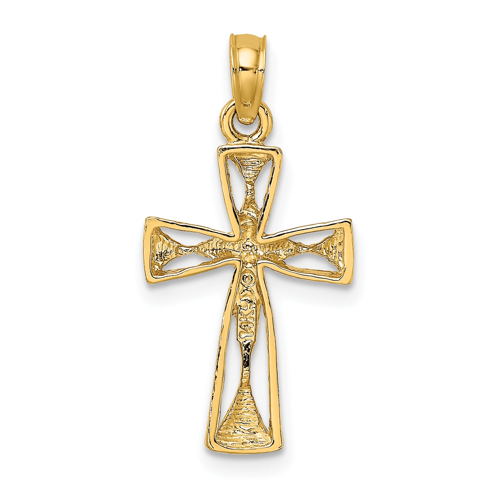 14K Cut-Out Cross w/ Triangle Ends Charm