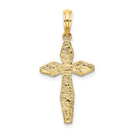 14K Polished and Textured Cross Charm