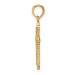 14K Cross W/ Spade Tip Edges Charm