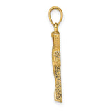 14K Polished Cut-Out Design Cross Charm