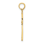 14K Polished w/ X Center Cross Charm