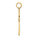 14K Polished w/ X Center Cross Charm
