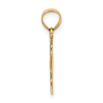 14K Polished and Textured Cross Charm