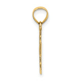 14K Polished and Textured Cross Charm