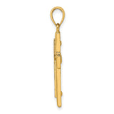 14K 2-D Cross Charm