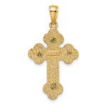14K Textured Budded Cross Charm