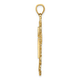 14K Cross W/ Lace Trim Charm