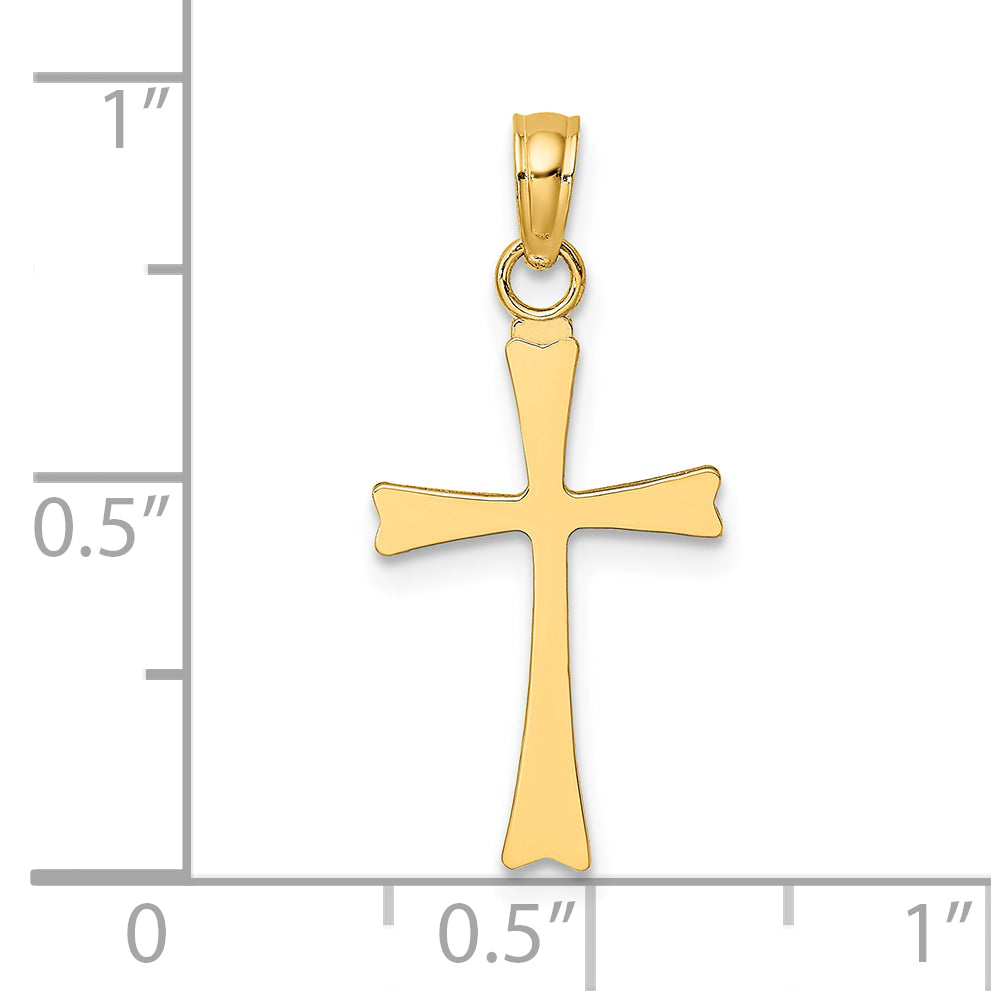 14K Polished Cross Charm