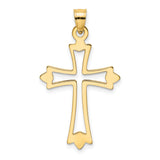 14K Polished and Cut-Out Cross Charm