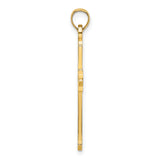 14K Polished and Cut-Out Cross Charm