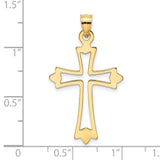 14K Polished and Cut-Out Cross Charm