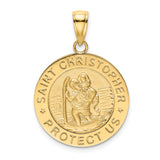 14K Polished / Satin Saint Christopher Medal Charm