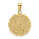 14K Polished and Satin Miraculous Medal Charm