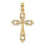 14K Cross Cut-Out w/ Heart Ends Charm