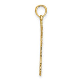 14K Cross Cut-Out w/ Heart Ends Charm
