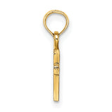 14K 3-D and Polished Mini Cross Charm