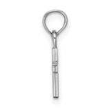 14K White Gold 3-D and Polished Mini Cross Charm