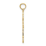14K Polished and Cut-Out Cross Charm