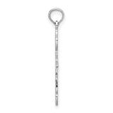 14K White Gold Polished and Cut-Out Cross Charm
