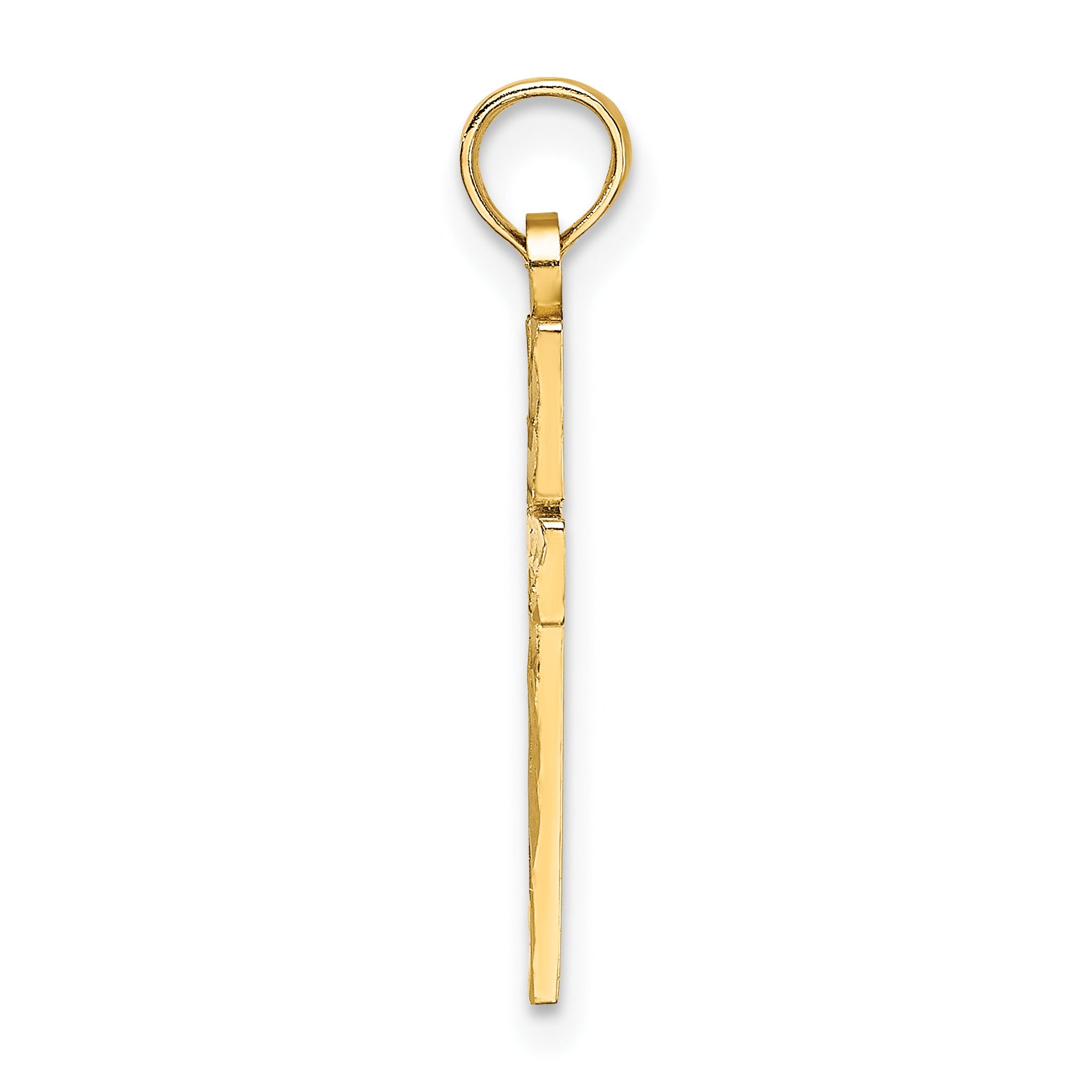 14K D/C Block Cross  Charm