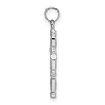 14K White Gold 3-D Polished Cross Charm
