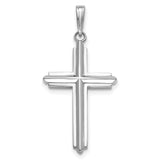 14K White Gold Polished Cross Charm