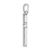 14K White Gold Polished Cross Charm