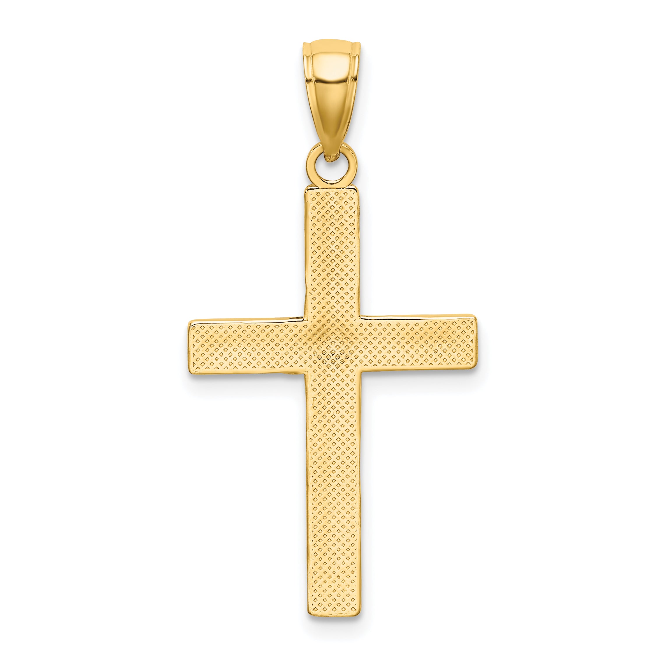 14K Tubular Cross Charm