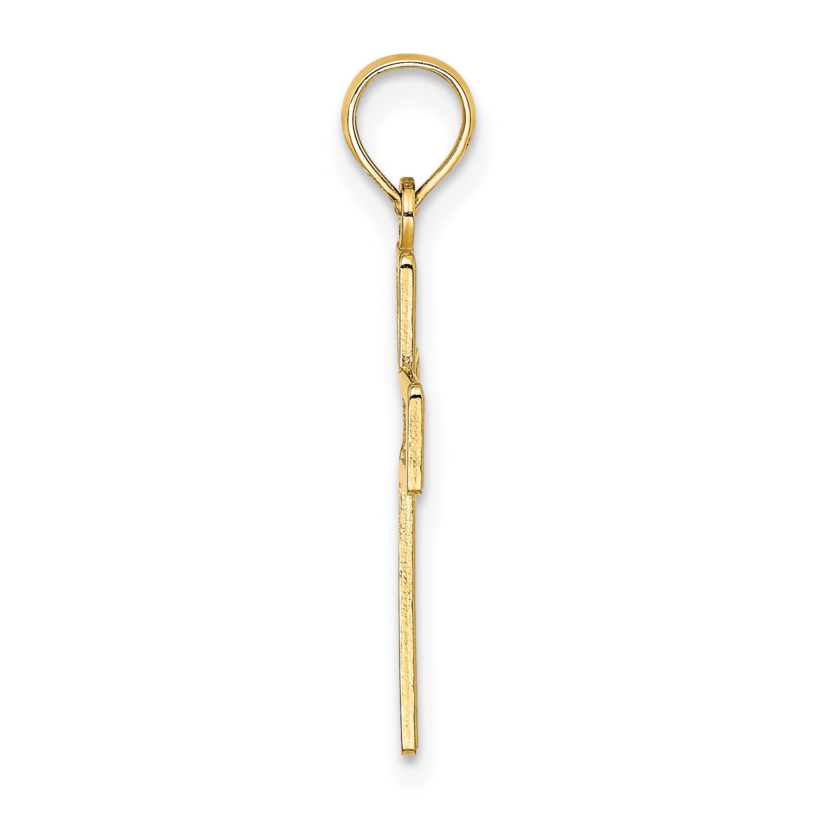 14K Textured Lace Center Cross Charm