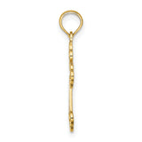 14K Lace Center Budded Cross Charm