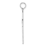14K White Gold Polished Square Cross w/ Heart Design Charm