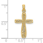 14K Cross w/ Filigree Center Charm